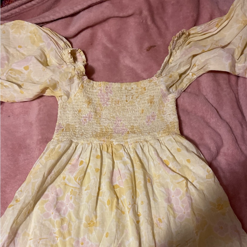 Billabong Kids Dress in Soft Yellow Floral